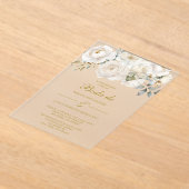 Spring white flower Wedding Invitation in Spanish アクリル招待状 (レイダウン)