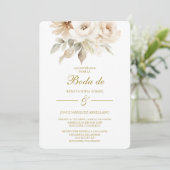 Spring white flower Wedding Invitation in Spanish 招待状 (スタンド正面)