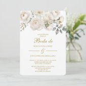 Spring white flower Wedding Invitation in Spanish 招待状 (スタンド正面)