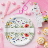 Spring Wild Flower Meadow Wedding ペーパープレート (パーティー)