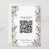 Spring+Wildflower+モダン+結婚式QRコード 招待状 (裏面)