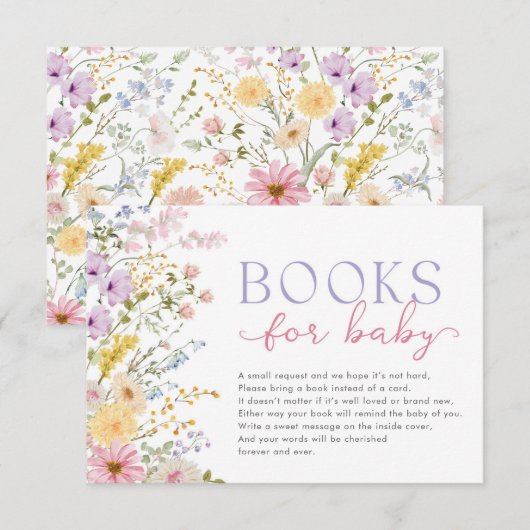 Spring Wildflower Baby in Bloom Book Request エンクロージャーカード (正面/裏面)