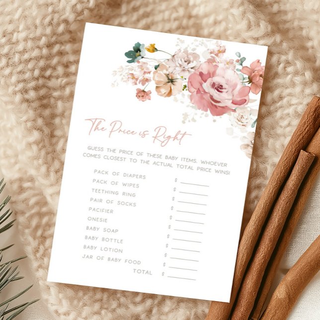 Spring Wildflower Baby Shower Price is Right Game (Wildflower Baby Shower Game)