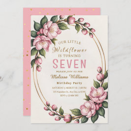 Spring Wildflower Birthday Party 招待状