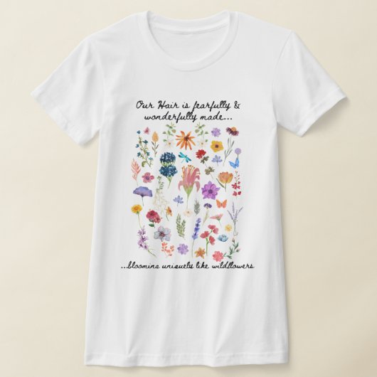 Spring Wildflower Black Hair Appreciation Tee Tシャツ (レイダウン)