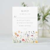 Spring Wildflower Field Wedding RSVP Card (スタンド正面)