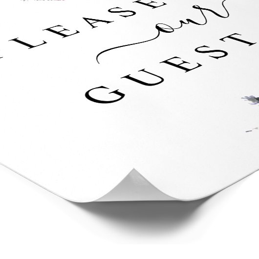 Spring Wildflower Floral Guest Book Sign ポスター (角)