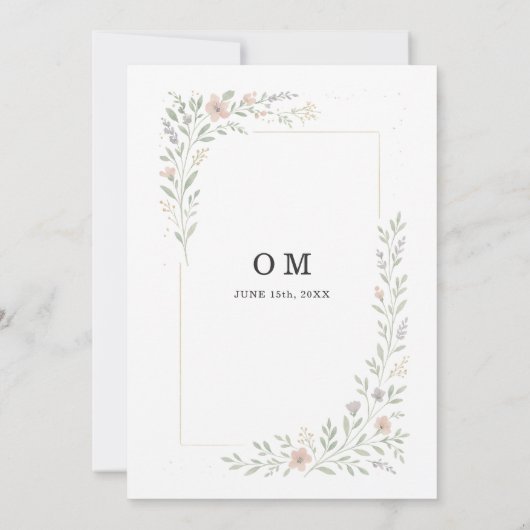 Spring Wildflower Garden Bridal Shower 招待状 (裏面)