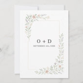 Spring Wildflower Garden Floral Botanical Wedding 招待状 (裏面)