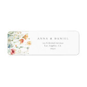 Spring Wildflower Garden Wedding Return Address ラベル (正面)