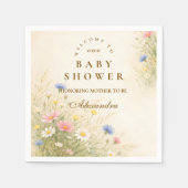 Spring Wildflower Meadow Baby Shower スタンダードカクテルナプキン (正面)