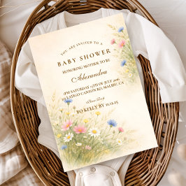 Spring Wildflower Meadow Baby Shower 招待状