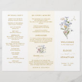 Spring Wildflower Meadow Gold Wedding Program (正面)