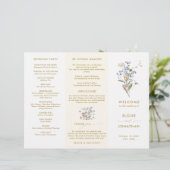 Spring Wildflower Meadow Gold Wedding Program (スタンド正面)