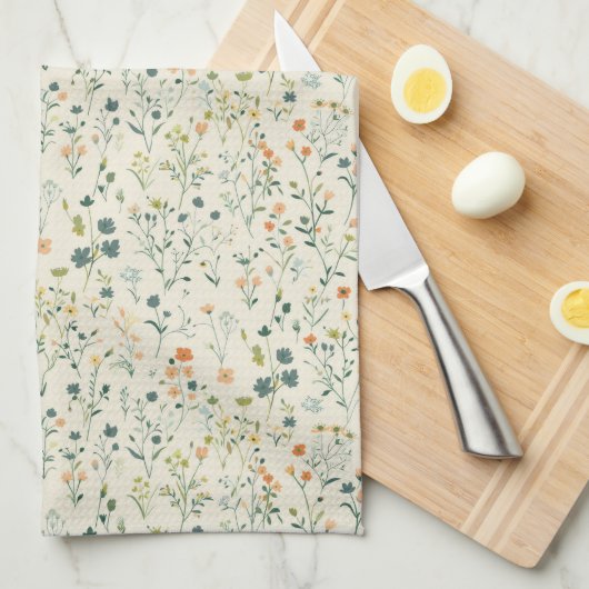 Spring Wildflower Meadow Kitchen Towels キッチンタオル (四つ折り)