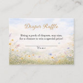 Spring Wildflower Pastel Floral Diaper Raffle エンクロージャーカード (正面)