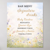 Spring Wildflower Signature Drinks Bar Menu ポスター (正面)