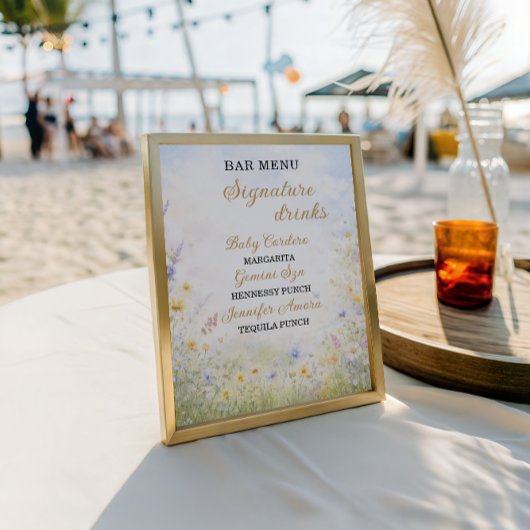 Spring Wildflower Signature Drinks Bar Menu ポスター