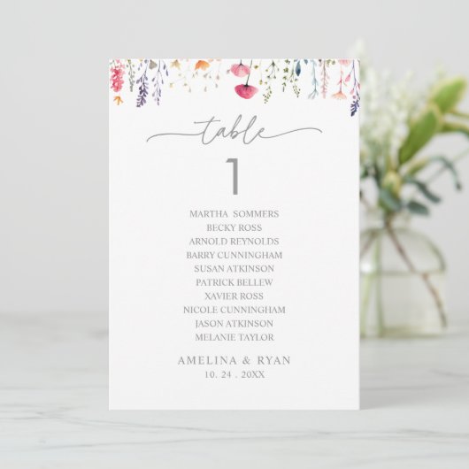  Spring Wildflower Table Number 1 Seating Chart 招待状 (スタンド正面)