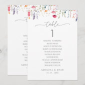  Spring Wildflower Table Number 1 Seating Chart 招待状 (正面/裏面)