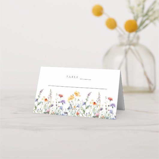 Spring Wildflower Wedding プレイスカード (正面)