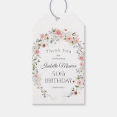 Spring Wildflowers 50th Birthday Thank You ギフトタグ (正面)