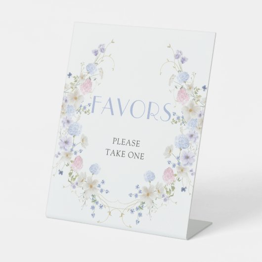 Spring Wildflowers Bridal Shower Favors 台座サイン (正面)