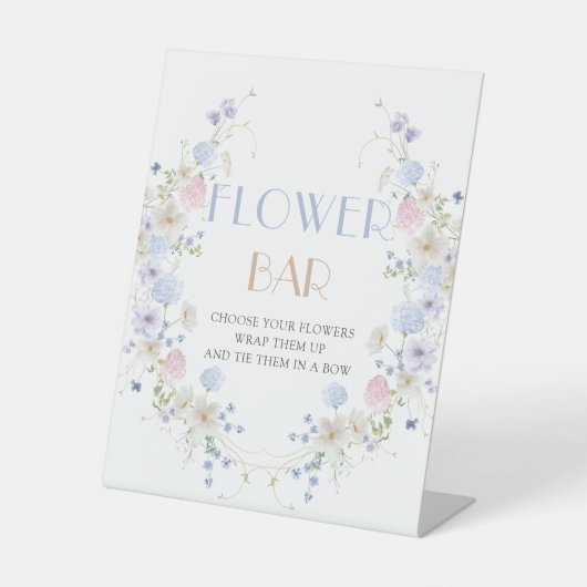 Spring Wildflowers Bridal Shower Flower Bar 台座サイン (正面)