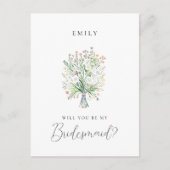 Spring Wildflowers Bridesmaid Proposal ポストカード (正面)