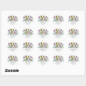 Spring Wildflowers Floral Return Address Label ラウンドシール (シート)