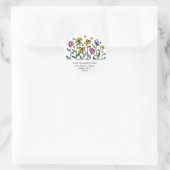 Spring Wildflowers Floral Return Address Label ラウンドシール (バッグ)