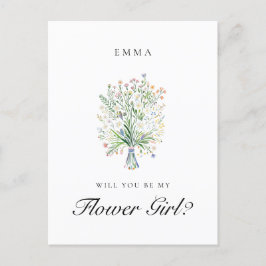 Spring Wildflowers Flower Girl Proposal ポストカード