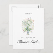 Spring Wildflowers Flower Girl Proposal ポストカード (正面/裏面)