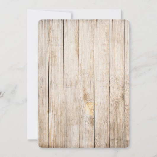 Spring Wildflowers on Wood Wedding Invitation  招待状 (裏面)