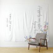 Spring Wildflowers Purple Pink Wedding タペストリー (インサイチュ(横))