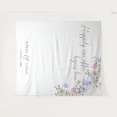 Spring Wildflowers Purple Pink Wedding タペストリー (正面(横))