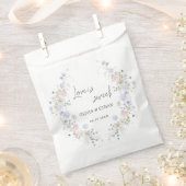 Spring Wildflowers Purple Pink Wedding フェイバーバッグ (クリップ留めされた状態)