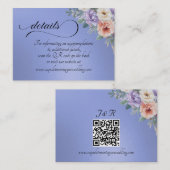 Spring Wildflowers, QR Code - Blue エンクロージャーカード (正面/裏面)