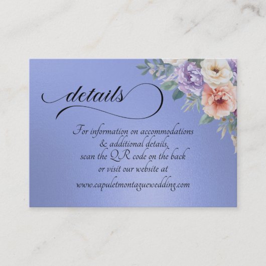 Spring Wildflowers, QR Code - Blue エンクロージャーカード (正面)