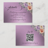 Spring Wildflowers, QR Code - Lavender エンクロージャーカード (正面/裏面)