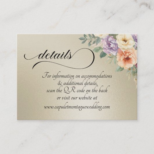 Spring Wildflowers, QR Code - Wheat エンクロージャーカード (正面)