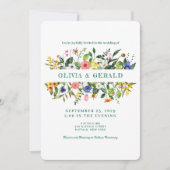 Spring Wildflowers Watercolor Wedding Invitation  招待状 (正面)
