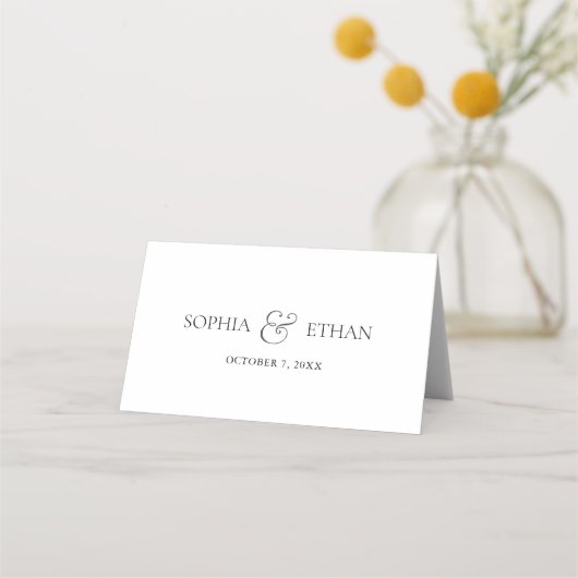 Spring Wildflowers Wedding Table Number プレイスカード (裏面)