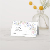Spring Wildflowers Wedding Table Number プレイスカード (正面)
