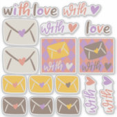 Spring With Love Envelopes and Hearts シール (正面)