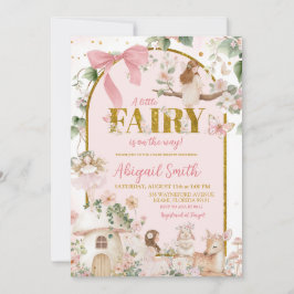 Spring woodland fairy baby shower invitation 招待状