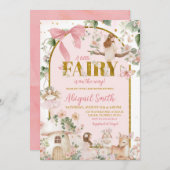 Spring woodland fairy baby shower invitation 招待状 (正面/裏面)