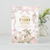 Spring woodland fairy first birthday  招待状 (スタンド正面)