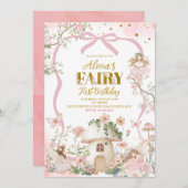 Spring woodland fairy first birthday  招待状 (正面/裏面)