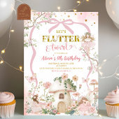 Spring woodland fairy flutter and twirl birthday 招待状